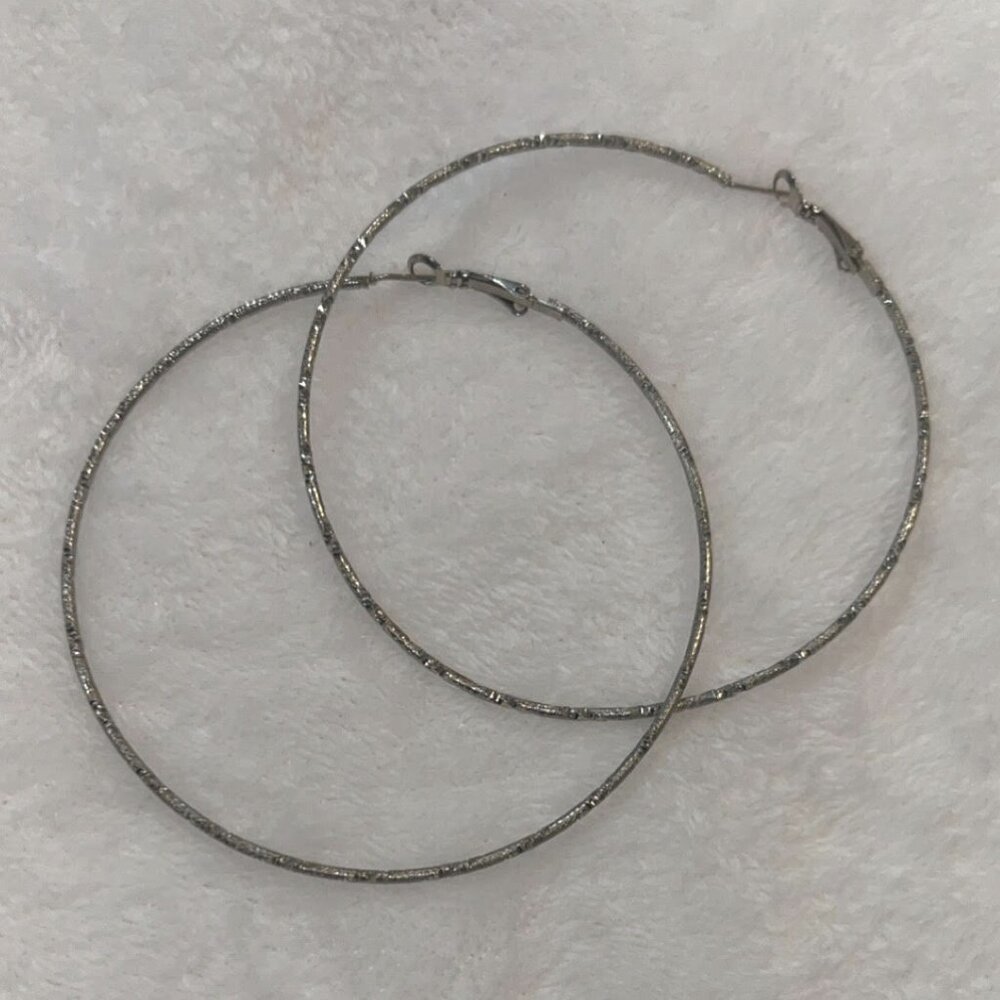 Brand New Stearling Silver Large Hoop Earrings